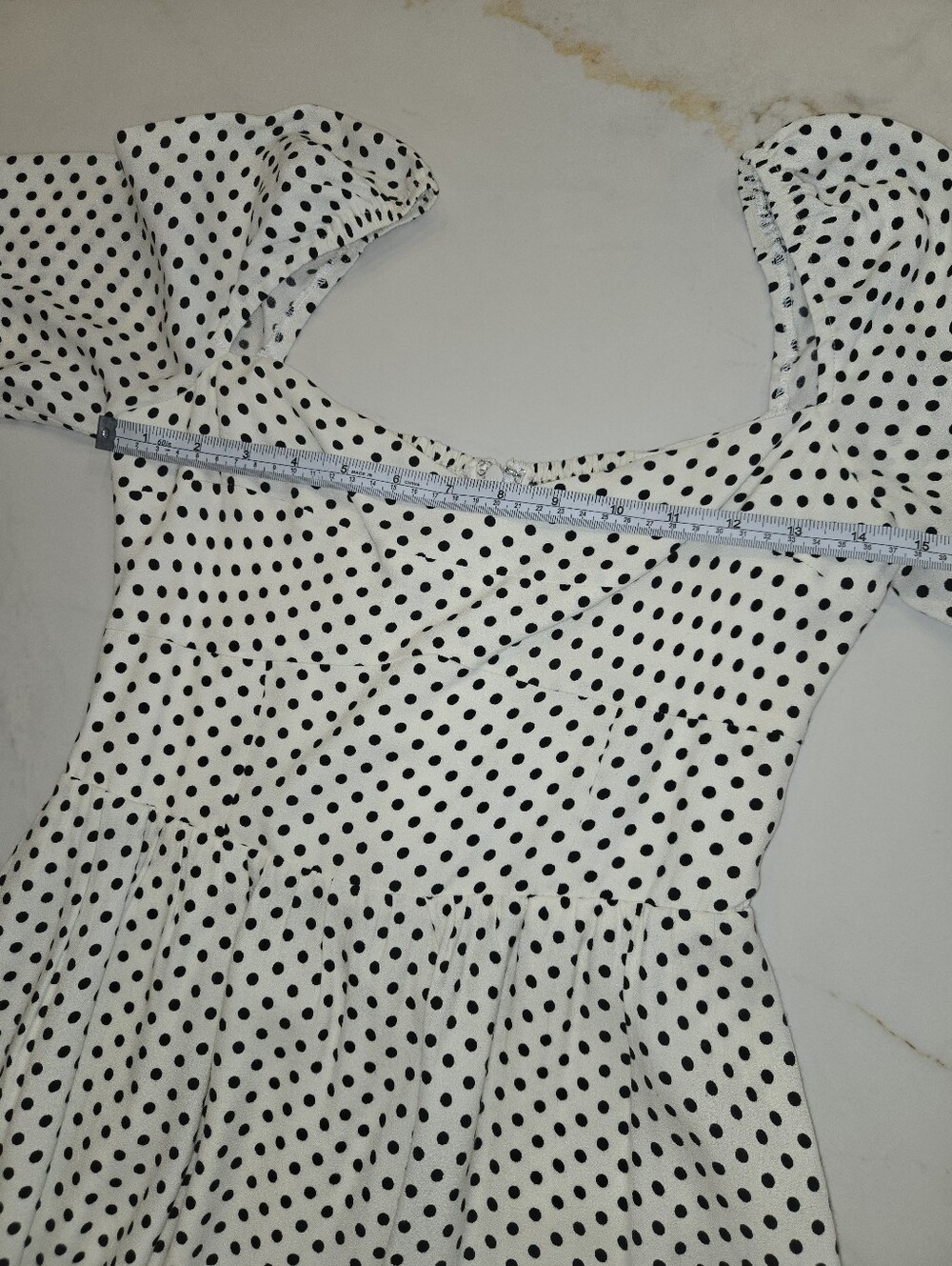 Reformation Inori Midi Dress in Eclipse Dot White Polkadots | size 2 - Picture 9 of 10